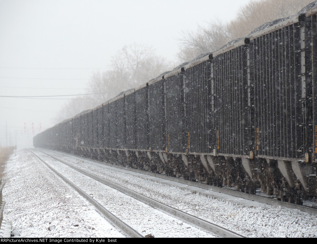 loaded coal in the snow 